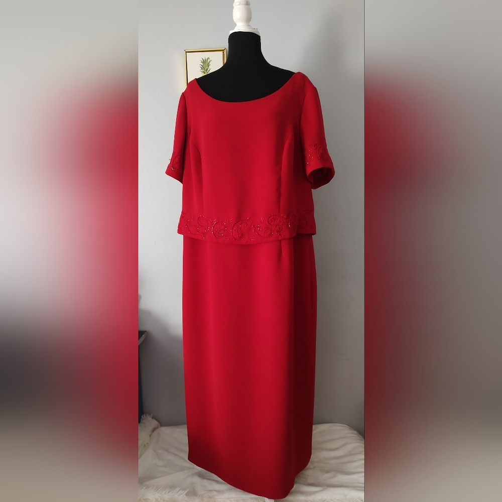 Suits Women Worthington dress Red  Zipper One Piece Vintage Excellent